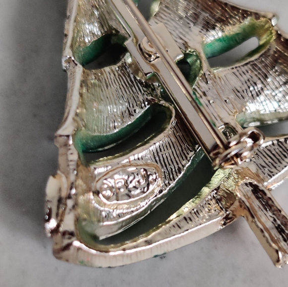 Vintage Christmas Tree Brooch Signed Beatrix - Picture 7 of 10